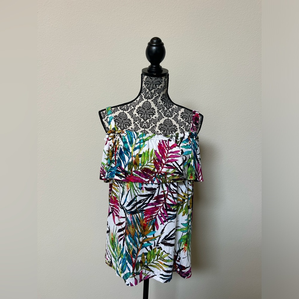 Cupio Multicolor Leaf Print Women's Blouse M